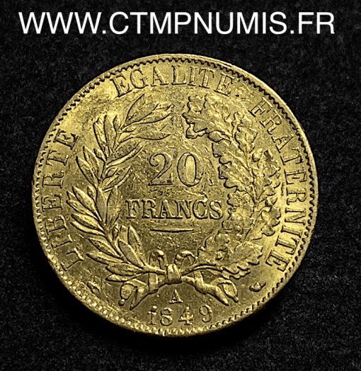 ,MONNAIE,20,FRANCS,OR,CERES,1849,PARIS,