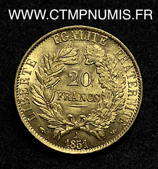 ,MONNAIE,20,FRANCS,CERES,1851,PARIS,