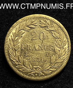 ,MONNAIE,ROYALE,LOUIS,PHILIPPE,20,FRANCS,OR,1831,PARIS,