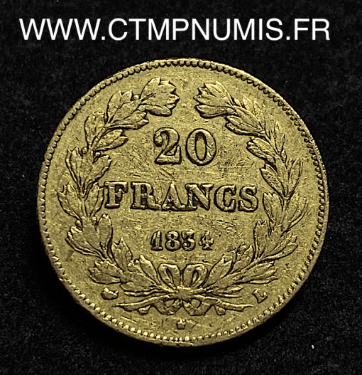 ,MONNAIE,ROYALE,20,FRANCS,OR,LOUIS,PHILIPPE,1834,L,BAYONNE,