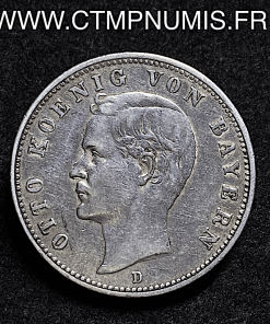 ,MONNAIE,ALLEMAGNE,BAVIERE,2,MARK,ARGENT,OTTO,1891,