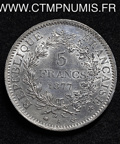 ,MONNAIE,5,FRANCS,ARGENT,HECULE,1877,PARIS,