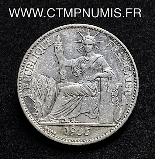 ,MONNAIE,INDOCHINE,50,CENT,ARGENT,1936,