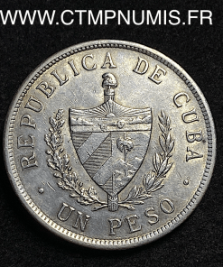 ,MONNAIE,CUBA,1,PESO,ARGENT,1933,