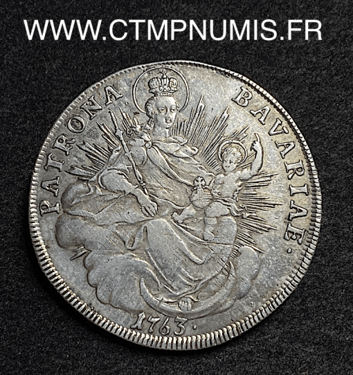 ,MONNAIE,ALLEMAGNE,BAVIERE,1,THALER,ARGENT,VIERGE,1763,