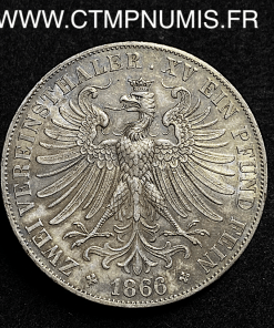 ,MONNAIE,ALLEMAGNE,FRANCFORT,DOUBLE,THALER,ARGENT,1866,