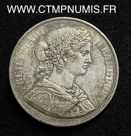 ,MONNAIE,ALLEMAGNE,FRANCFORT,DOUBLE,THALER,ARGENT,1866,