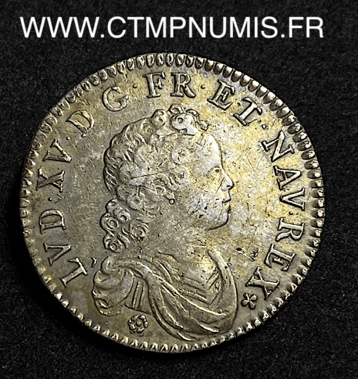 ,MONNAIE,ROYALE,LOUIS,XV,1/2,ECU,ARGENT,VERTUGADIN,1716,PARIS,