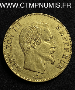 ,MONNAIE,EMPIRE,100,FRANCS,OR,NAPOLEON,III,TETE,NUE,1858,PARIS,