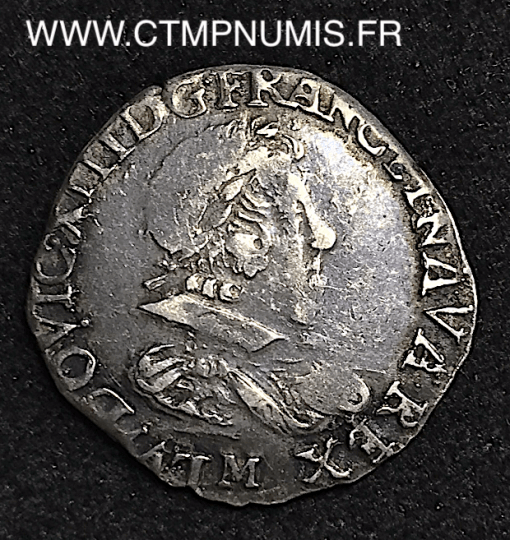 ,MONNAIE,ROYALE,LOUIS,XIII,1/4,FRANC,ARGENT,1640,M,TOULOUSE,