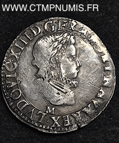 ,MONNAIE,ROYALE,LOUIS,XIII,1/2,FRANC,ARGENT,COL,FRAISE,1626,M,TOULOUSE,