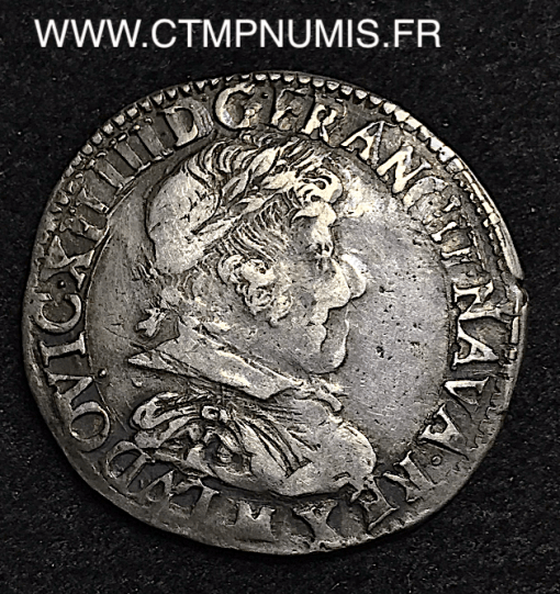 ,MONNAIE,ROYALE,LOUIS,XIII,1/2,FRANC,ARGENT,COL,PLAT,1627,M,TOULOUSE,