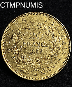 ,MONNAIE,EMPIRE,20,FRANCS,OR,NAPOLEON,1855,GRAND,D,LYON,