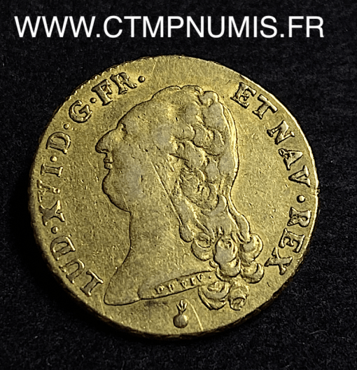 ,MONNAIE,ROYALE,LOUIS,XVI,DOUBLE,LOUIS,OR,BUSTE,NU,1788,AA,METZ,