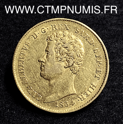 ,MONNAIE,ITALIE,SARDAIGNE,20,LIRE,OR,CHARLES,ALBERT,1834,TURIN,