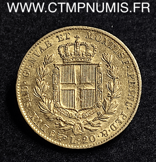 ,MONNAIE,ITALIE,SARDAIGNE,20,LIRE,OR,CHARLES,ALBERT,1834,TURIN,