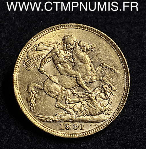 ,MONNAIE,GRANDE,BRETAGNE,1,SOUVERAIN,OR,VICTORIA,1891,