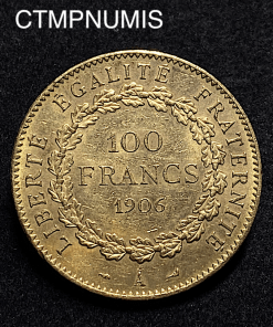 ,MONNAIE,100,FRANCS,OR,GENIE,1906,PARIS,