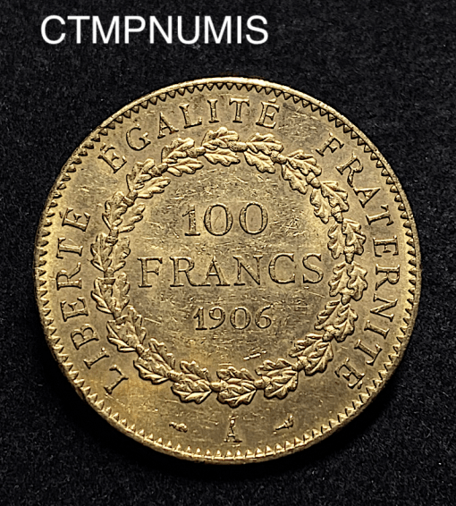 ,MONNAIE,100,FRANCS,OR,GENIE,1906,PARIS,