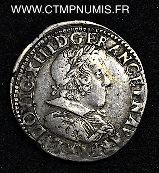 ,MONNAIE,ROYALE,LOUIS,XIII,1/2,FRANC,ARGENT,COL,PLAT,1629,M,TOULOUSE,