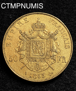 ,MONNAIE,EMPIRE,50,FRANCS,OR,NAPOLEON,III,TETE,NUE,1855,PARIS,