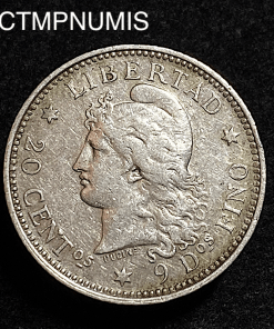 ,MONNAIE,ARGENTINE,20,CENTAVOS,ARGENT,1882,