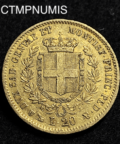 ,MONNAIE,ITALIE,20,LIRE,OR,VICTOR,EMMANUEL,1851,GENES,