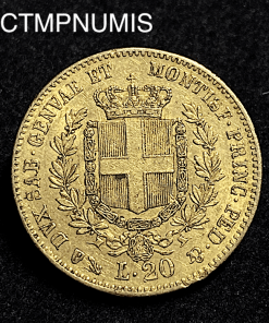 ,MONNAIE,ITALIE,20,LIRE,OR,VICTOR,EMMANUEL,1860,GENES,