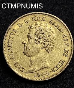 ,MONNAIE,ITALIE,20,LIRE,OR,CHARLES,ALBERT,1844,TURIN,