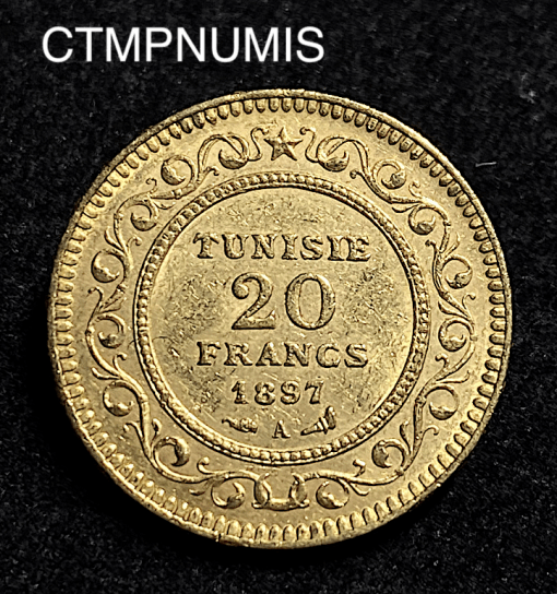 ,MONNAIE,TUNISIE,20,FRANCS,OR,1897,COLONIE,FRANCAISE,