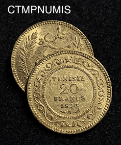 ,MONNAIE,TUNISIE,20,FRANCS,OR,1898,COLONIE,FRANCAISE,