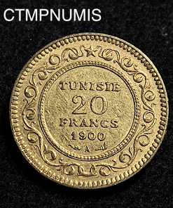 ,MONNAIE,TUNISIE,20,FRANCS,OR,1900,COLONIE,FRANCAISE,