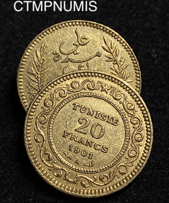 ,MONNAIE,TUNISIE,20,FRANCS,OR,1901,COLONIE,FRANCAISE,
