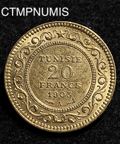 ,MONNAIE,TUNISIE,20,FRANCS,OR,1903,COLONIE,FRANCAISE,