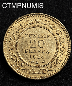 ,MONNAIE,TUNISIE,20,FRANCS,OR,1904,1321,COLONIE,FRANCAISE,