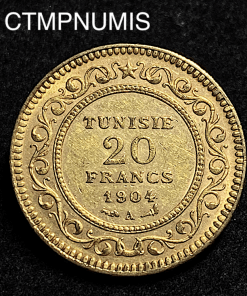 ,MONNAIE,TUNISIE,20,FRANCS,OR,1904,1322,COLONIE,FRANCAISE,