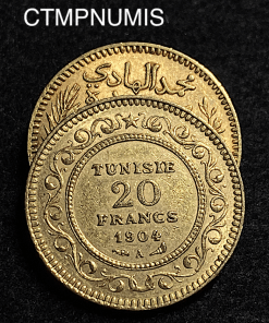 ,MONNAIE,TUNISIE,20,FRANCS,OR,1904,1322,COLONIE,FRANCAISE,