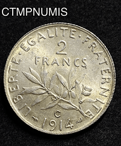 ,MONNAIE,2,FRANCS,ARGENT,SEMEUSE,1914,C,CASTELSARRAZIN,