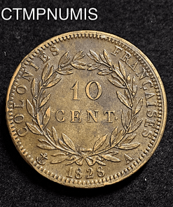 ,MONNAIE,GUYANE,10,CENTIMES,CHARLES,X,1828,COLONIE,FRANCAISE,