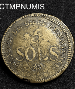 ,MONNAIE,REVOLUTION,5,SOLS,SIEGE,DE,MAYENCE,1793,