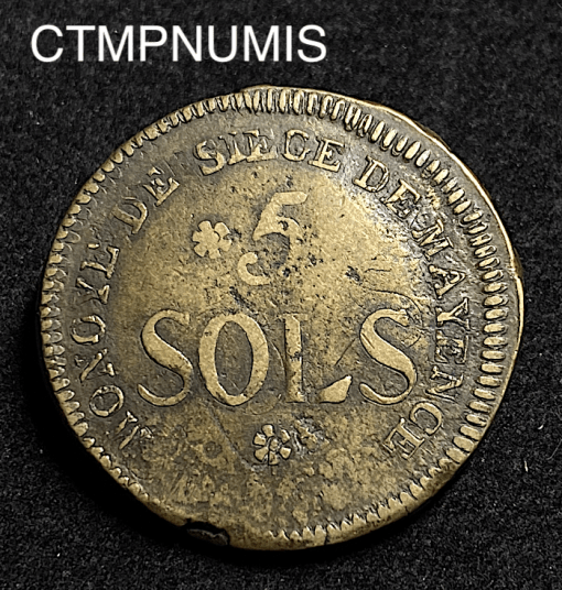 ,MONNAIE,REVOLUTION,5,SOLS,SIEGE,DE,MAYENCE,1793,