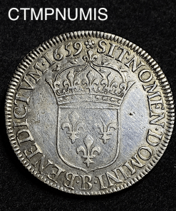 ,MONNAIE,ROYALE,LOUIS,XIV,1/2,ECU,ARGENT,JUVENILE,1659,B,ROUEN,