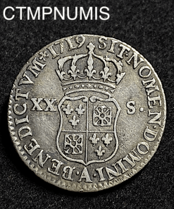 ,MONNAIE,ROYALE,LOUIS,XV,XX,SOLS,ARGENT,NAVARRE,1719,