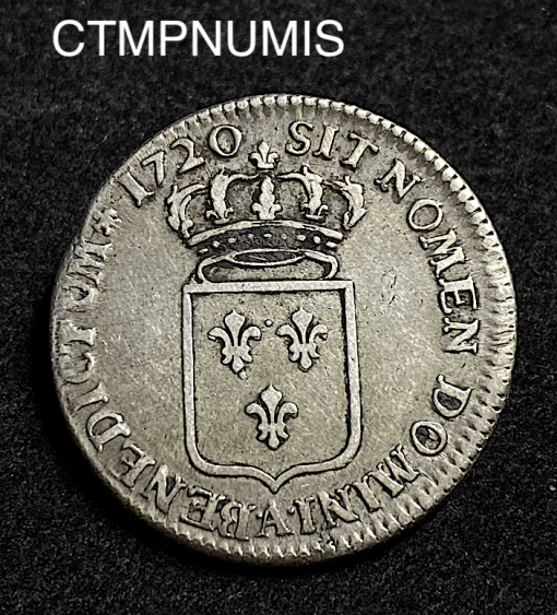 ,MONNAIE,ROYALE,LOUIS,XV,1/3 ,ECU,FRANCE,ARGENT,1720,