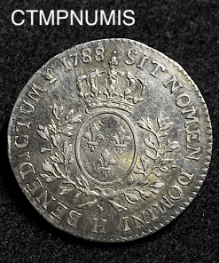 ,MONNAIE,ROYALE,LOUIS,XVI,1/5,ECU,ARGENT,1788,H,LA,ROCHELLE,