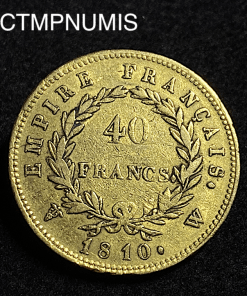 ,MONNAIE,EMPIRE,40,FRANCS,OR,NAPOLEON,I°,1810,W,LILLE,