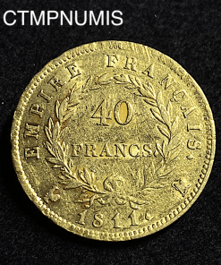 ,MONNAIE,EMPIRE,40,FRANCS,OR,NAPOLEON,I°,1811,A,COQ,