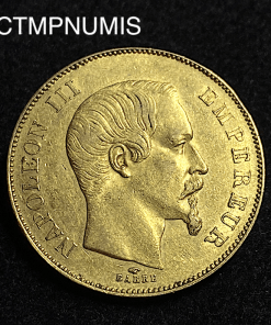 ,MONNAIE,EMPIRE,50,FRANCS,OR,NAPOLEON,III,1856,TETE,NUE,