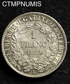 ,MONNAIE,1,FRANC,ARGENT,CERES,1887,PARIS,