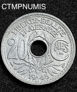 ,MONNAIE,20,CENTIMES,ZINC,LINDAUER,1945,C,CASTELSARRAZIN,